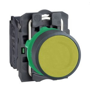 Schneider XB5AA51 Sarı Buton Ø22 Yaylı Dönüş 1NA