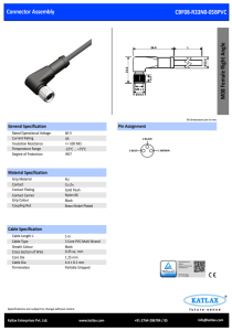 Katlax CBF08-R33N0-05BPVC 3 Pin Dişi M8 5M 90° Açılı Pvc Sensör Kablo