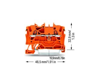 Wago 2001-1202 1.5 mm Push-in Turuncu Ray Klemens