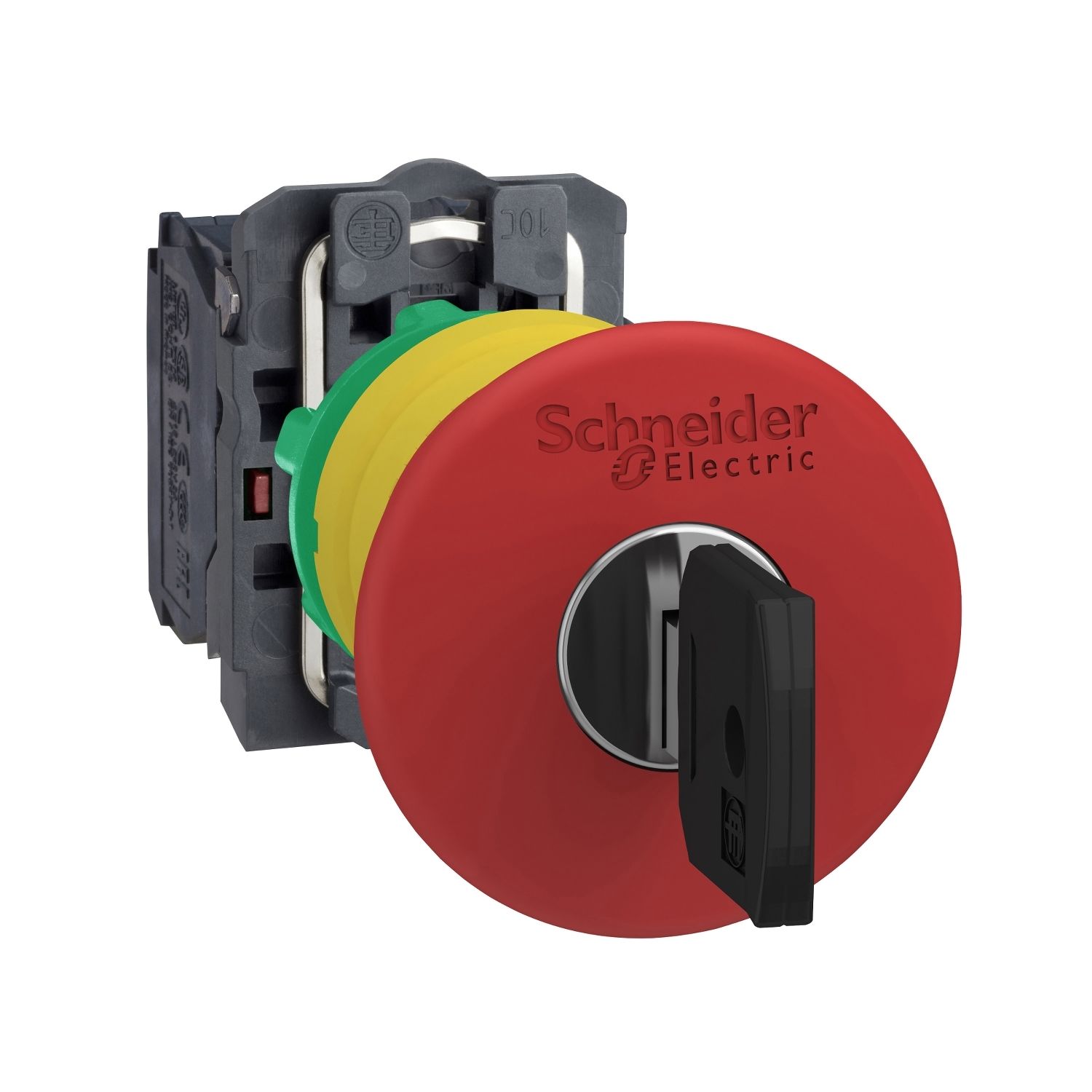 Schneider XB5AS9442 kırmızı Ø40 Acil durdurma, kapatma butonu Ø22 mandallama anahtarla bırakılan 1NK