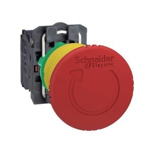 Schneider XB5AS8445 kırmızı Ø40 Acil durdurma basm düğ Ø22 tetik mandllm dönd serb bırakılan 1NA+1NK