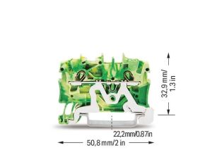 Wago 2001-1207 1.5 mm Sarı Yeşil Topraklama Push-in Ray Klemens