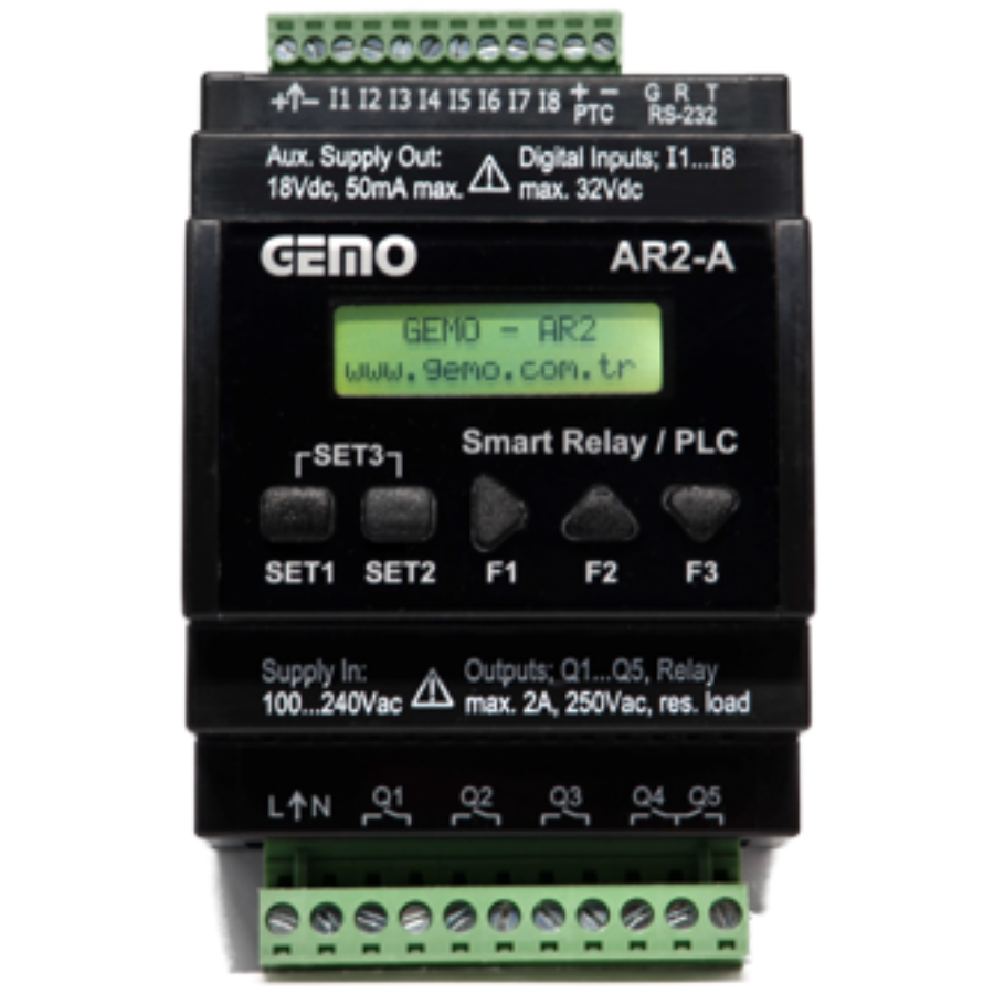 Gemo AR2-A-24VDC-8D CPU 8 Giriş 5 Çıkış Akıllı Röle