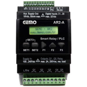 Gemo AR2-A-230VDC-8D-RTC CPU 8 Giriş 5 Çıkış Akıllı Röle