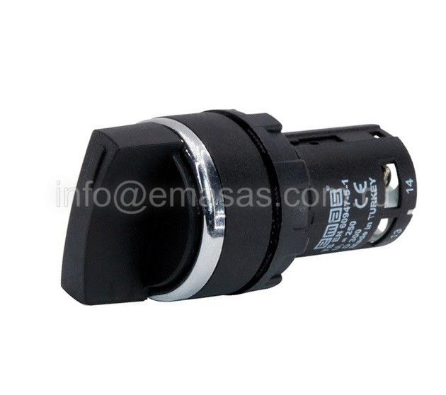 Emas MB101S30 MB Serisi Plastik 2NO (II-0-I) 60° Seçici Kalıcı 22 mm Buton