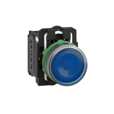 Schneider XB5AW36M5 Mavi Işıklı Buton Ø22 Yaylı Dönüş 1NA+1NK 220...240V
