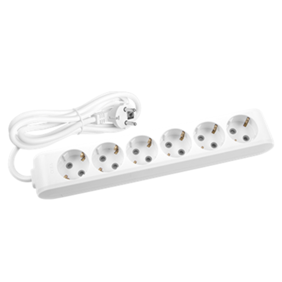 Viko 90113602 Multi-Let Beyaz Altılı Priz Topraklı Kablolu Ç.K. 2 Metre
