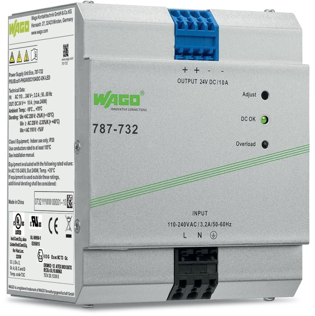 Wago 787-732 24VDC 10A Monofaze Güç Kaynağı
