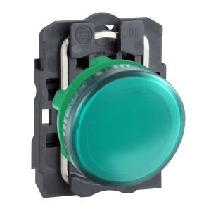 Schneider XB5AV63 <=250V BA9s ampul için yeşil eksiksiz pilot ışığı Ø22 düz lens