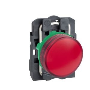 Schneider XB5AV64 <=250V BA9s ampul için kırmızı eksiksiz pilot ışığı Ø22 düz lens