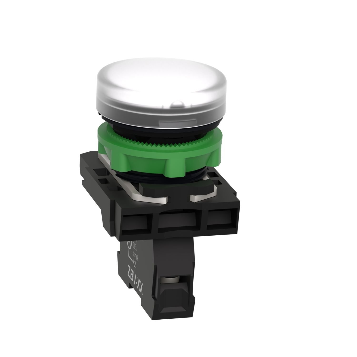 Schneider XB5AVM1 230...240V entegre LED'li beyaz eksiksiz pilot ışığı Ø22 düz lens