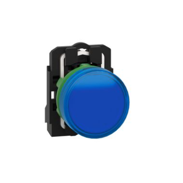 Schneider XB5AVM6 230...240V entegre LED'li mavi eksiksiz pilot ışığı Ø22 düz lens