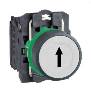 Schneider XB5AA3341 Beyaz Buton Ø22 Yaylı Dönüş 1NA ''Yukarı Ok''