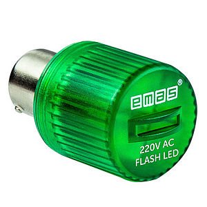 Emas IKMF220Y 220V AC Yeşil Led Flaşörlü