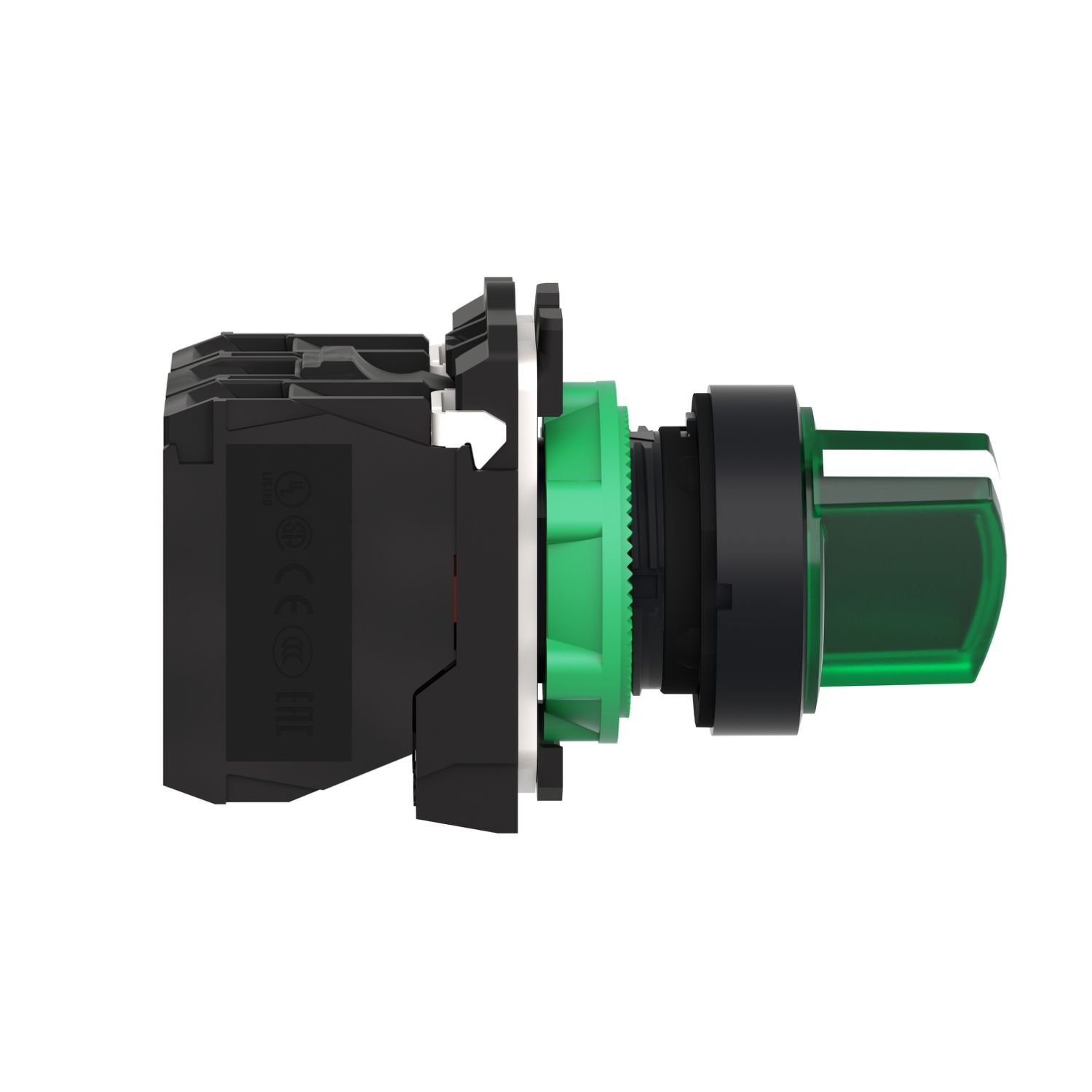 Schneider XB5AK123M5 Yeşil Işıklı Mandal Buton Ø22 2 Konumlu Sabit 1NA+1NK 230V