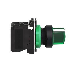 Schneider XB5AK123M5 Yeşil Işıklı Mandal Buton Ø22 2 Konumlu Sabit 1NA+1NK 230V