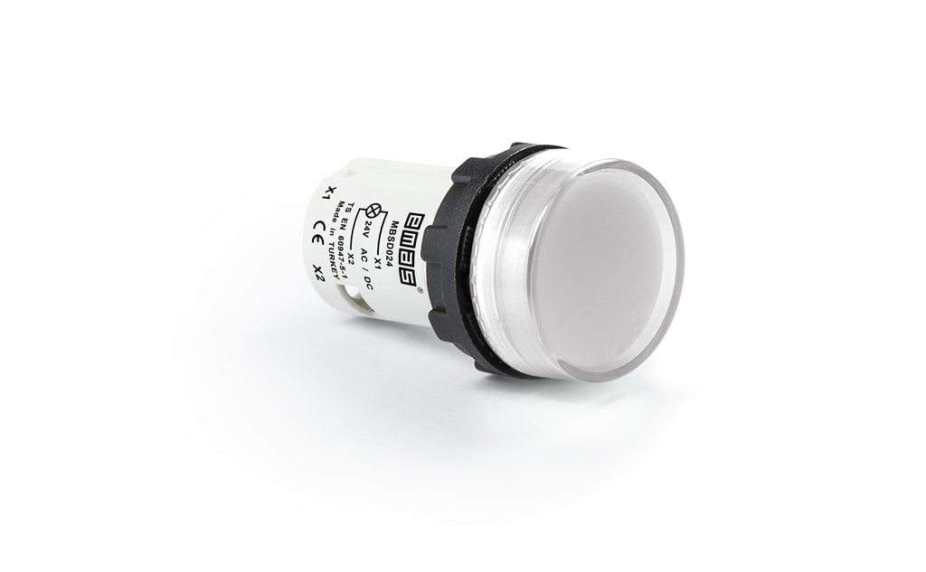 Emas MBSD024B MB Serisi Plastik LED'li 24V AC/DC Beyaz 22 mm Sinyal