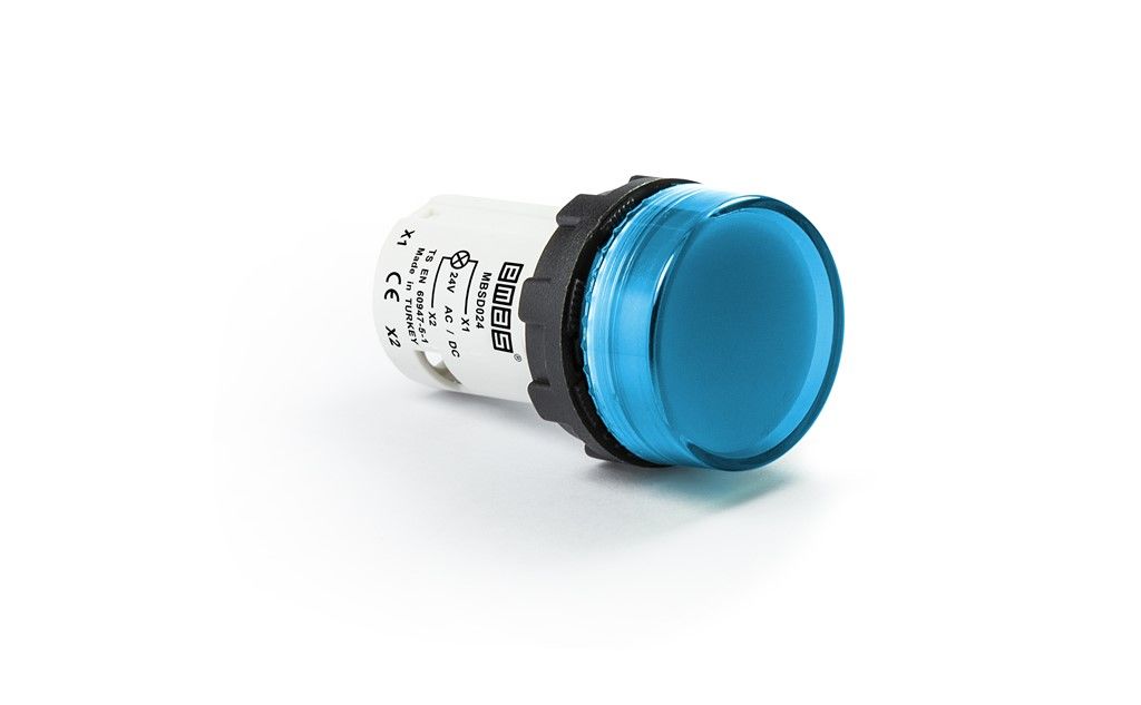 Emas MBSD024M MB Serisi Plastik LED'li 24V AC/DC Mavi 22 mm Sinyal
