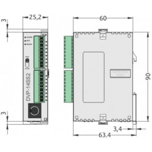Delta DVP14SS211R 8 Giriş 6 Röle Çıkış 24VDC SS2 Cpu Plc