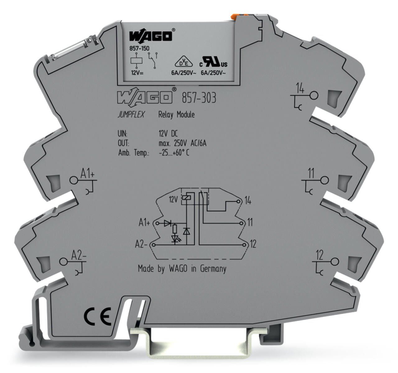 Wago 857-303 12VDC 6A Ledli 1CO Slim Röle