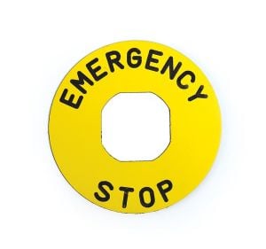 Emas BET60A Aksesuar (EMERGENCY STOP) Baskılı Etiket, Alüminyum