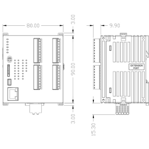 Delta DVP20SX311R 8DI 4AI 6 Röle DO 2AO SX3 Cpu Plc
