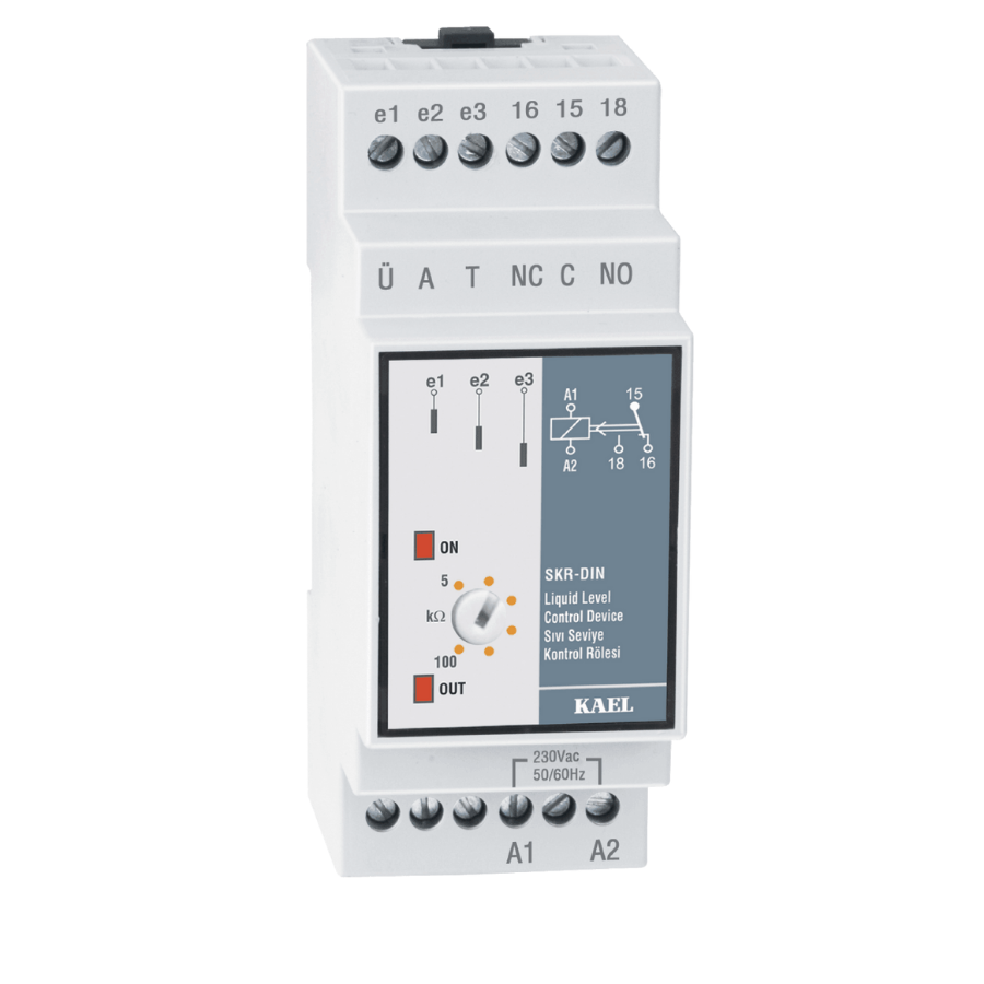 Kael SKR-DIN 5-100 K Ohm 220V AC Sıvı Seviye Kontrol Rölesi