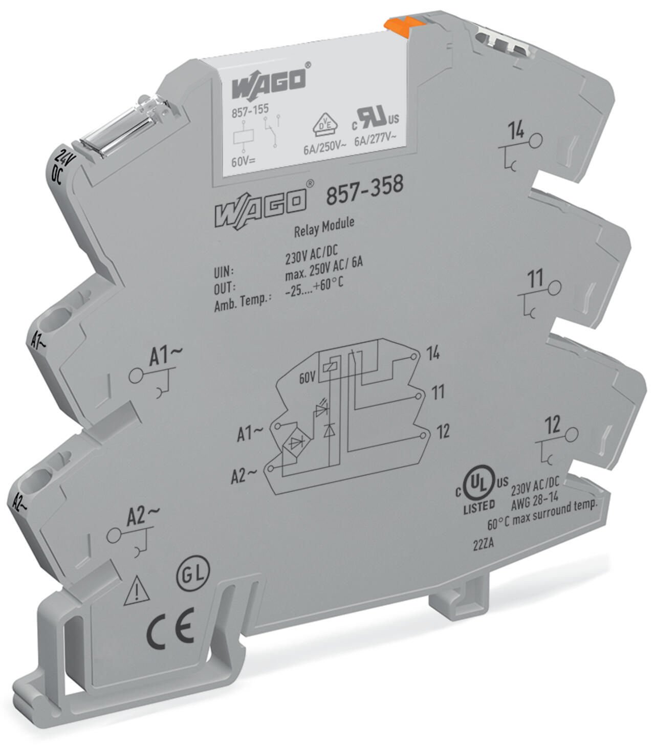 Wago 857-358 230V AC/DC 1CO 6A Ledli Slim Röle