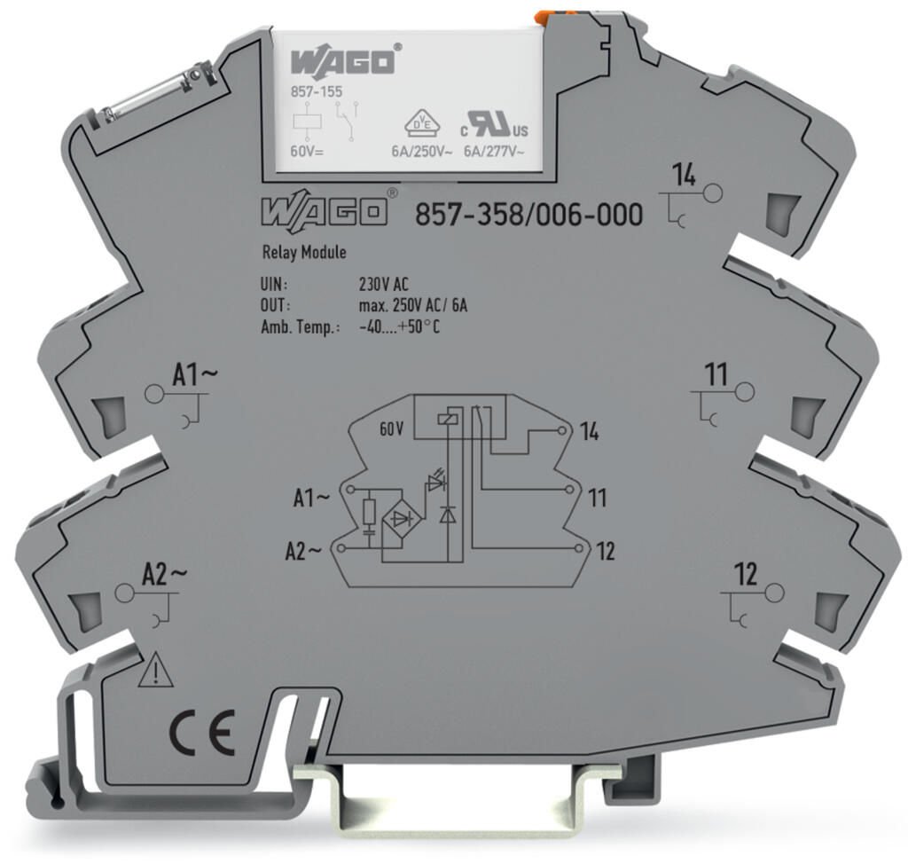 Wago 857-358/006-000 230VAC 1 CO 6A Ledli Slim Röle + Soket