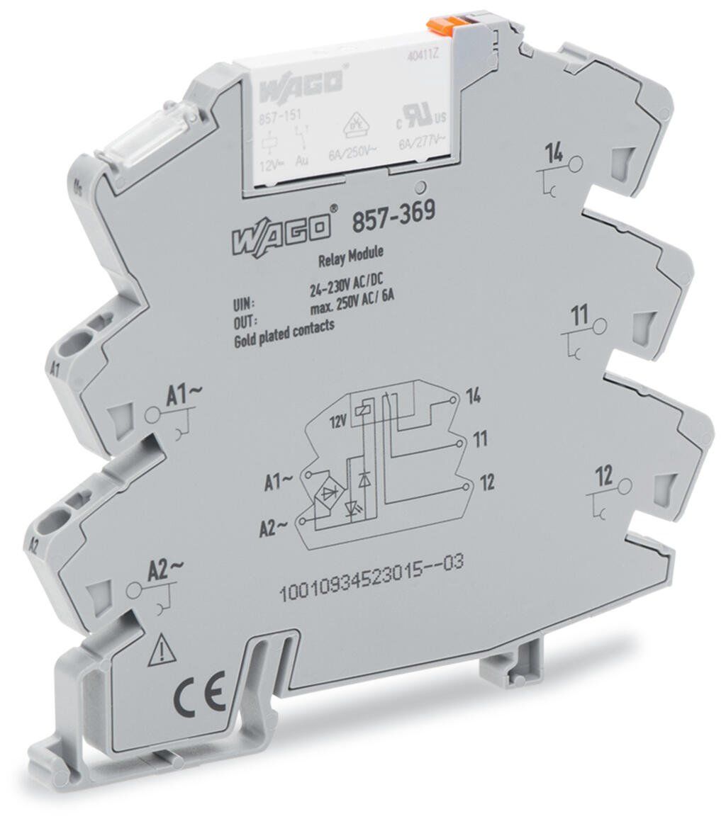 Wago 857-369 24-230V AC/DC 1 CO 6A Led Göstergeli Altın Kontak Slim Röle