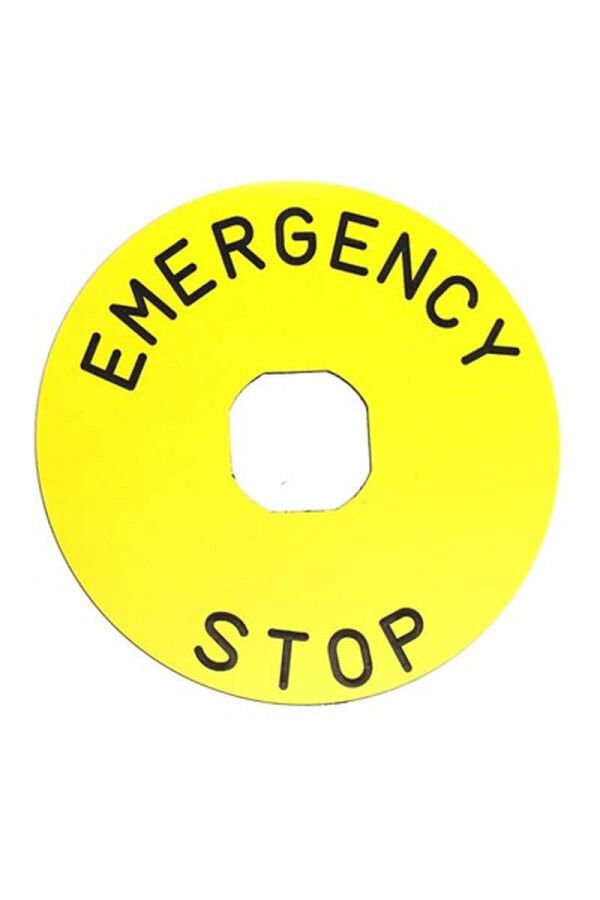 Emas BET90A Aksesuar (EMERGENCY STOP) Baskılı Etiket, Alüminyum