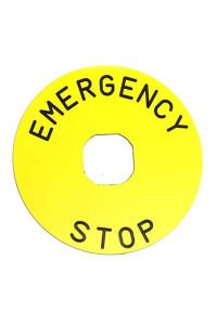 Emas BET90A Aksesuar (EMERGENCY STOP) Baskılı Etiket, Alüminyum