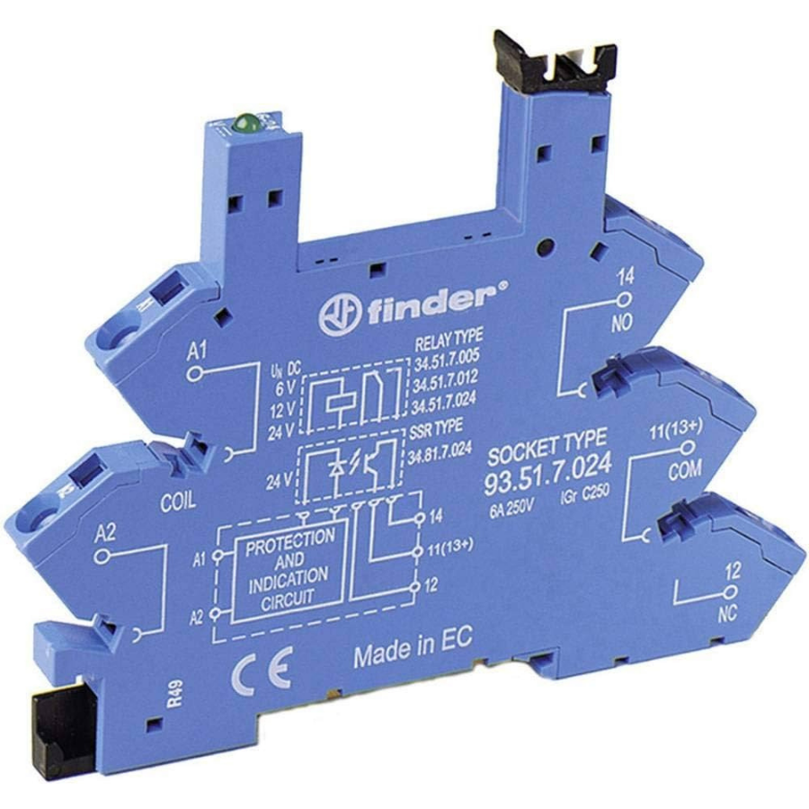 Finder F.93.51.7.024 12/24 VDC 34 Serisi Röle Soketi