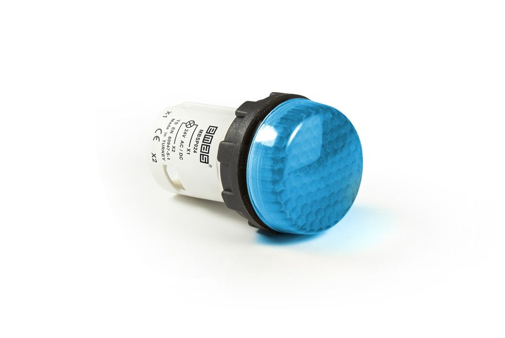 Emas MBSP024M MB Serisi Plastik LED'li 24V AC/DC Mavi 22 mm Sinyal