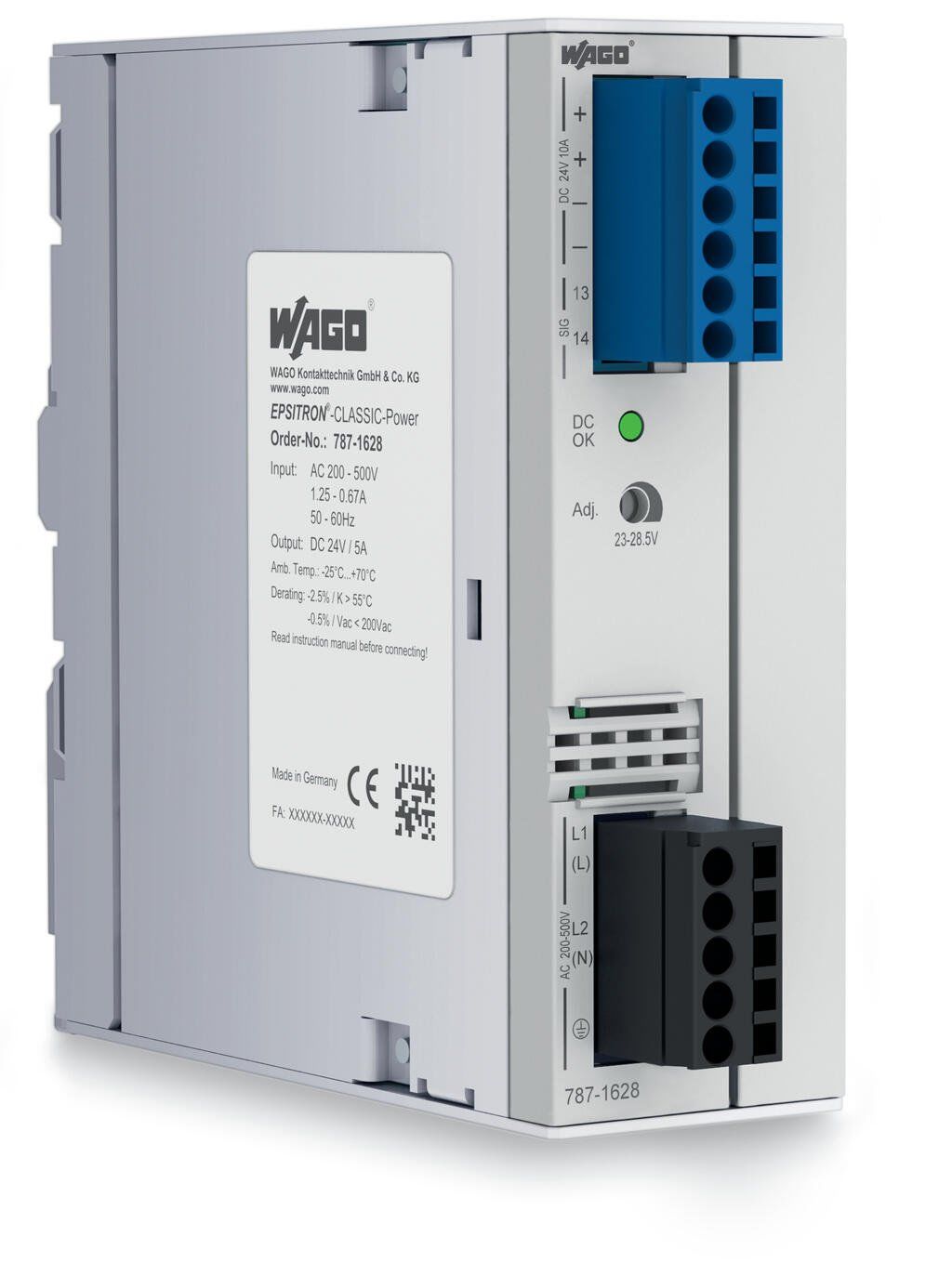Wago 787-1628 24VDC 5A 2 Faz Güç Kaynağı