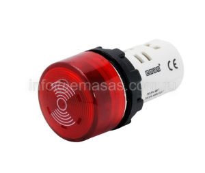 Emas MBZS024S MB Serisi Plastik LED'li 24V AC/DC 22 mm Buzzer
