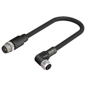 Katlax CDF12R5-M12S5-05BP34 M12 5 Pin Dişi 90° Erkek Düz Konnektörlü 5M Pvc Kablo