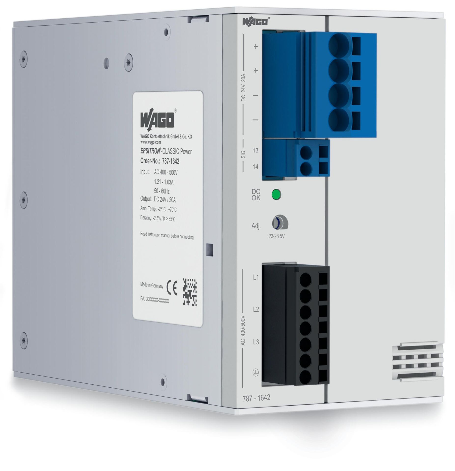 Wago 787-1642 24VDC 20A Trifaze Güç Kaynağı