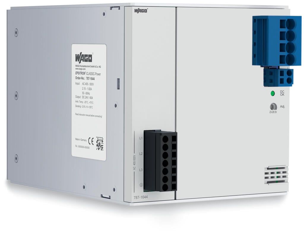 Wago 787-1644 24VDC 40A Trifaze Güç Kaynağı