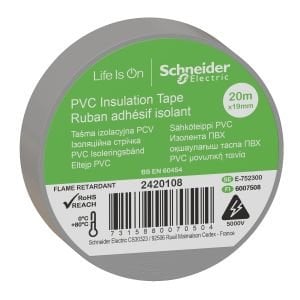Schneider 2420108 İzolasyon Elektrik Bandı 19mmx20mt Gri