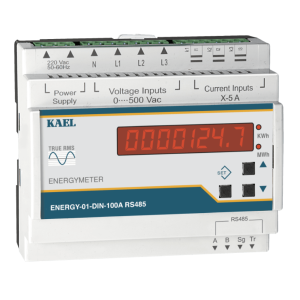 Kael ENERGY-01-DIN-100A Raya Montaj Modbuslı Enerji Ölçer