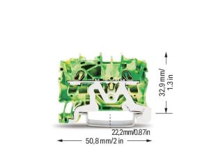 Wago 2002-1207 2.5 mm Sarı Yeşil Topraklama Push İn Ray Klemens