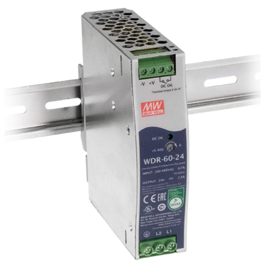 Meanwell WDR-60-48 1.25A 48VDC 60W Raya Montaj Güç Kaynağı