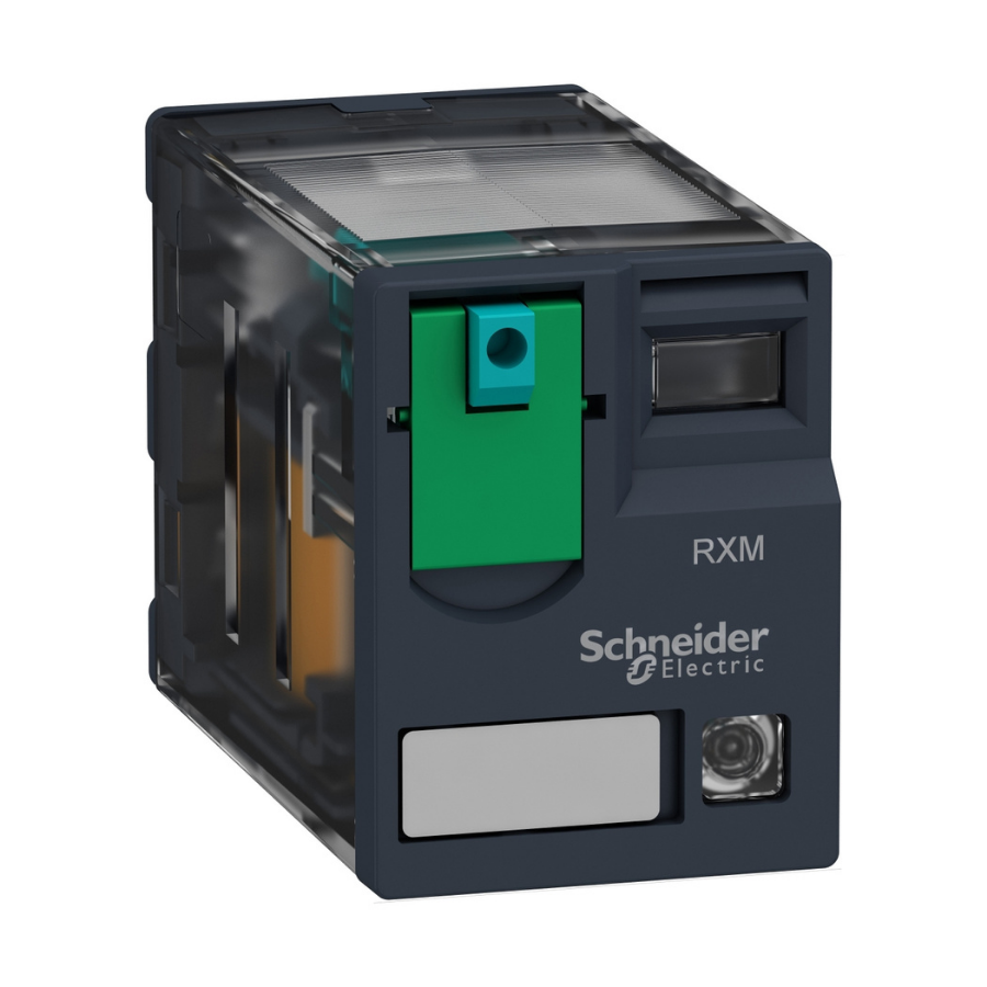 Schneider RXM2AB2BD 24VDC 12A 2 Kontak Test Bt. Ledli Röle