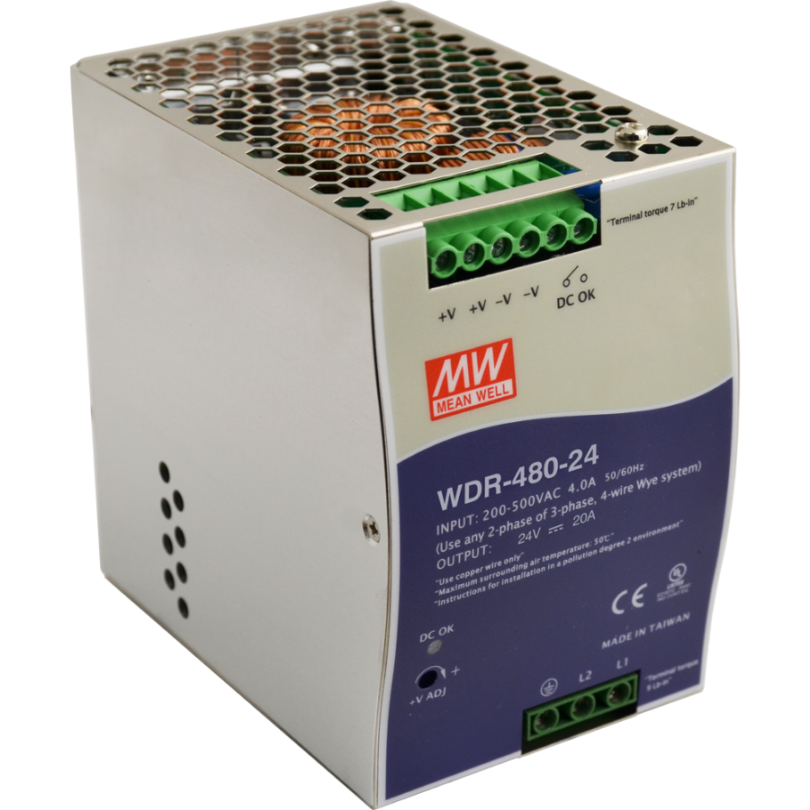 Meanwell WDR-480-24 20A 24VDC 480W DIN Güç Kaynağı