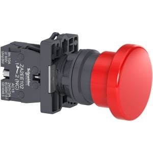 Schneider XA2EC42 Yaylı buton Ø22 - mantar kafalı Ø40 - siyah - 1NK