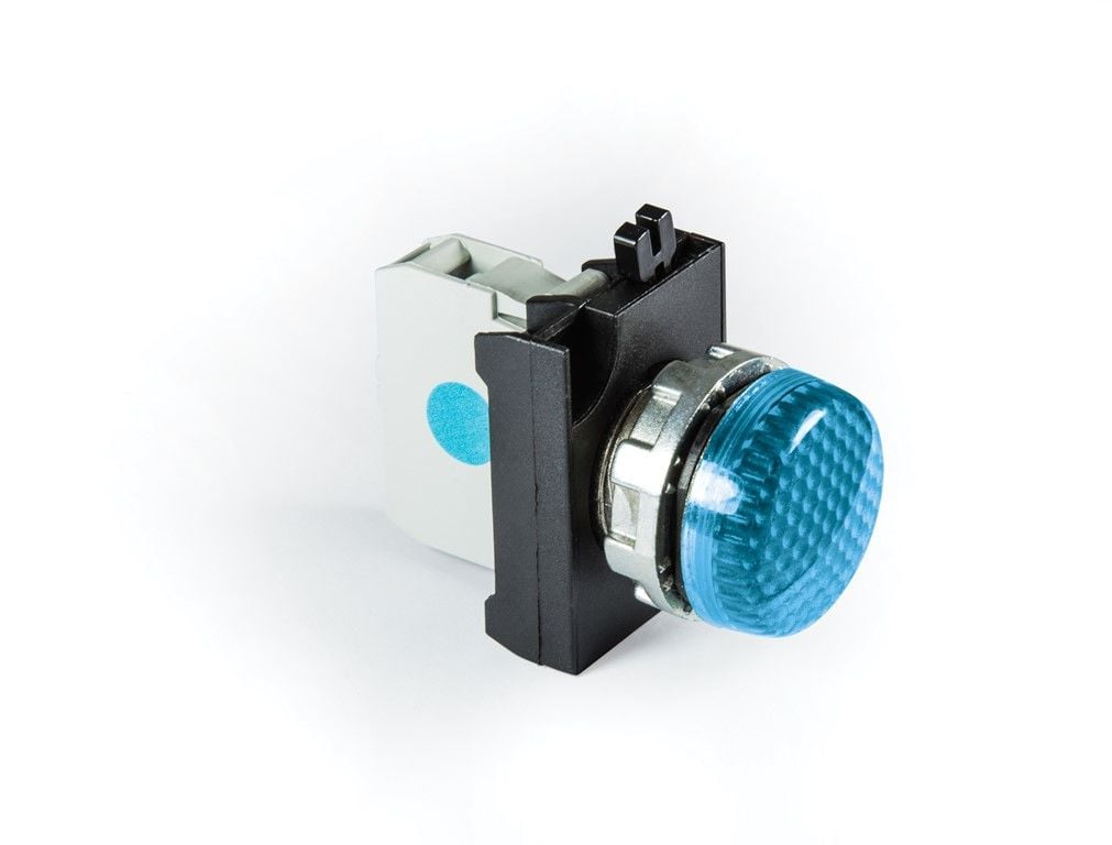 Emas CM070XM CM Serisi Metal LED'li 12-30V AC/DC Mavi 22 mm Sinyal