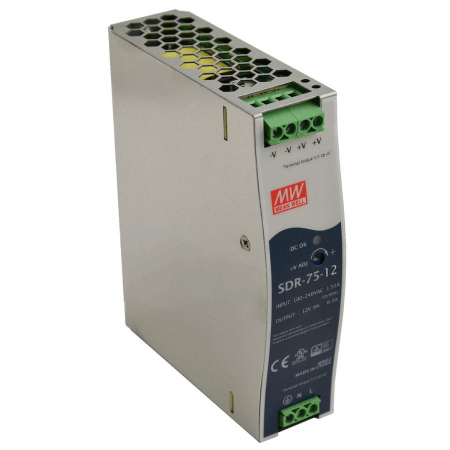Meanwell SDR-75-12 6.3A 12VDC 75W DIN Güç Kaynağı