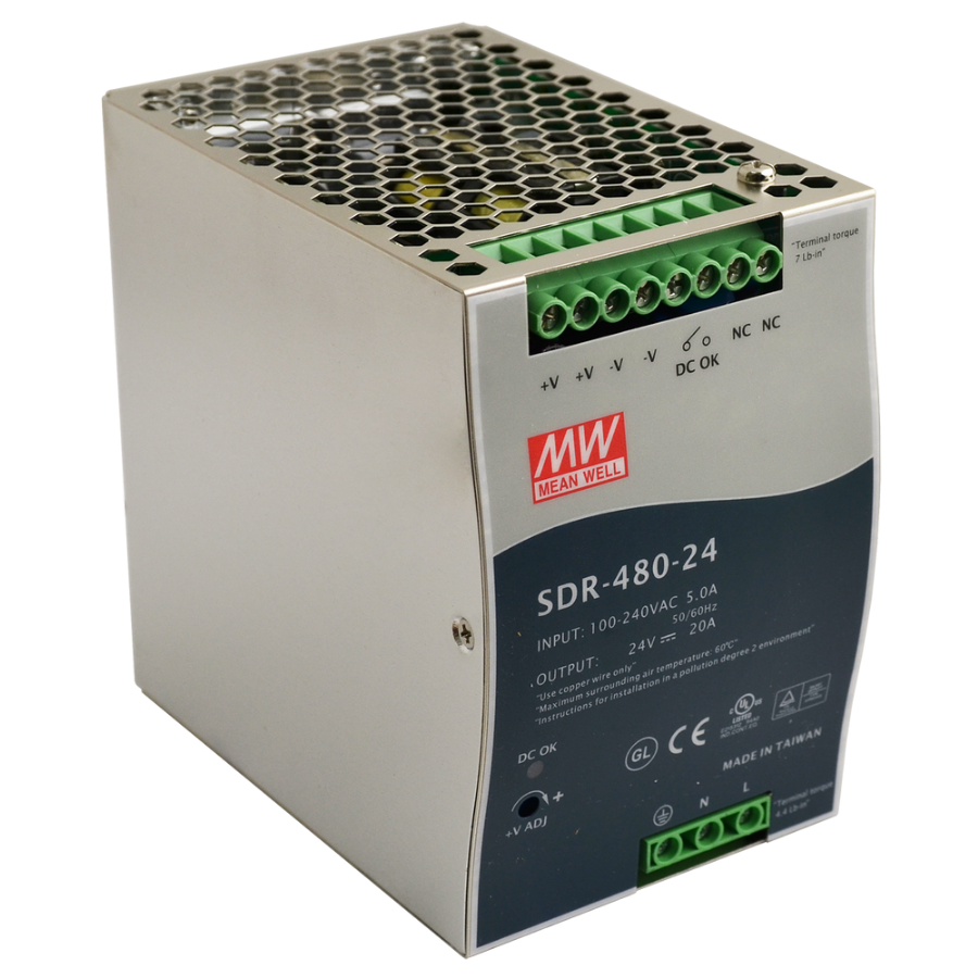 Meanwell SDR-480-24 20A 24VDC 480W DIN Güç Kaynağı