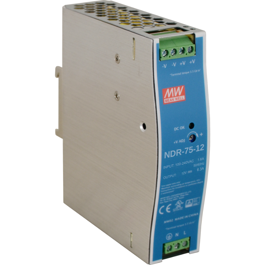 Meanwell NDR-75-12 6.3A 12VDC 75W DIN Güç Kaynağı